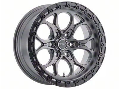 Weld Off-Road Ledge Six Satin Gunmetal with Satin Black Ring 6-Lug Wheel; 18x9; -12mm Offset (10-24 4Runner)