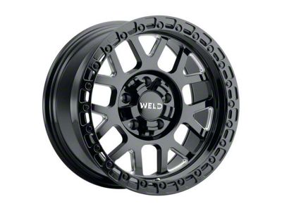 Weld Off-Road Cinch Gloss Black Milled 6-Lug Wheel; 17x9; -12mm Offset (2024 Tacoma)
