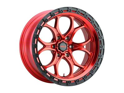 Weld Off-Road Ledge Six Candy Red with Satin Black Ring 6-Lug Wheel; 17x9; 0mm Offset (22-25 Bronco Raptor)