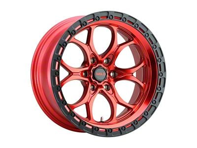 Weld Off-Road Ledge Six Candy Red with Satin Black Ring 6-Lug Wheel; 17x9; -12mm Offset (22-25 Bronco Raptor)