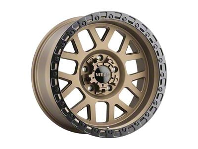 Weld Off-Road Cinch Satin Bronze with Satin Black Ring Wheel; 17x8.5; 38mm Offset (84-01 Jeep Cherokee XJ)