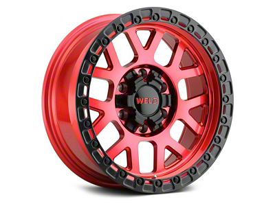 Weld Off-Road Cinch Candy Red 6-Lug Wheel; 17x9; -12mm Offset (16-23 Tacoma)