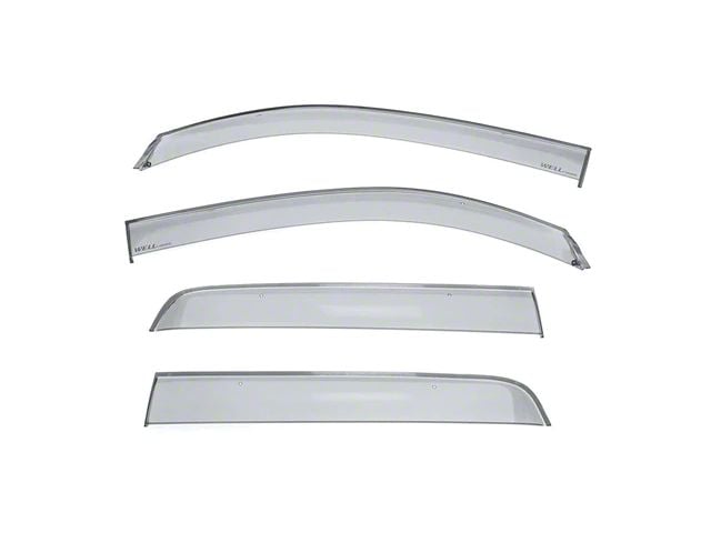WELLvisors Off-Road Series Taped-on Window Visors Wind Deflectors; Front and Rear; Dark Tint (16-23 Tacoma Double Cab)