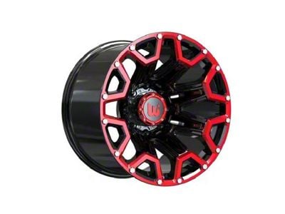 Wesrock Wheels Blaze Gloss Black Machined with Red Tint and Silver Decorative Bolts 6-Lug Wheel; 20x12; -44mm Offset (04-15 Titan)