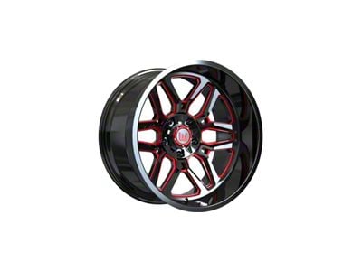 Wesrock Wheels Ranger Gloss Black Milled with Red Tint 6-Lug Wheel; 20x10; -12mm Offset (04-15 Titan)