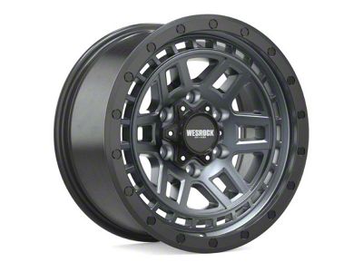 Wesrock Wheels BT-26 Anthracite with Black Simulated Beadlock 6-Lug Wheel; 17x8.5; 0mm Offset (10-24 4Runner)