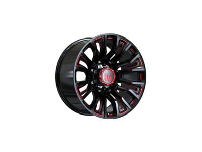 Wesrock Wheels Maverick Gloss Black Milled with Red Tint 6-Lug Wheel; 20x10; -12mm Offset (10-24 4Runner)