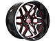 Wesrock Wheels Ranger Gloss Black Milled with Red Tint 6-Lug Wheel; 20x10; -12mm Offset (10-24 4Runner)