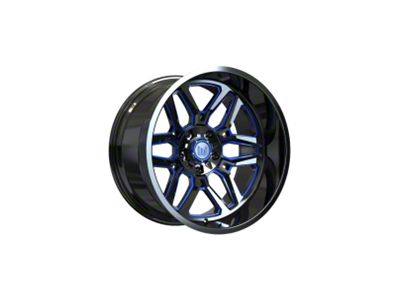 Wesrock Wheels Ranger Gloss Black Milled with Blue Tint 6-Lug Wheel; 22x12; -44mm Offset (10-24 4Runner)