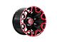 Wesrock Wheels Blaze Gloss Black Machined with Red Tint and Silver Decorative Bolts 6-Lug Wheel; 20x12; -44mm Offset (2024 Tacoma)