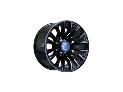 Wesrock Wheels Maverick Gloss Black Milled with Blue Tint 6-Lug Wheel; 20x10; -12mm Offset (21-24 Bronco, Excluding Raptor)