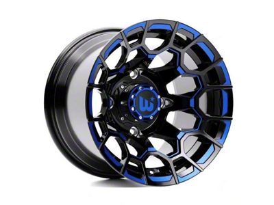 Wesrock Wheels Spur Gloss Black Milled with Blue Tint 6-Lug Wheel; 20x10; -12mm Offset (22-24 Bronco Raptor)