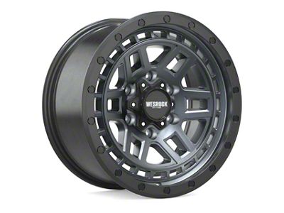 Wesrock Wheels BT-26 Anthracite with Black Simulated Beadlock Wheel; 17x8.5; 6mm Offset (84-01 Jeep Cherokee XJ)