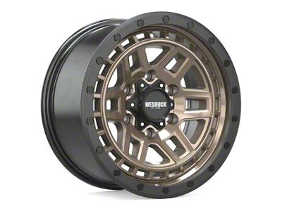 Wesrock Wheels BT-26 Bronze with Black Simulated Beadlock Black Wheel; 17x8.5; 20mm Offset (84-01 Jeep Cherokee XJ)