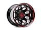 Wesrock Wheels Spur Gloss Black Milled with Red Tint 6-Lug Wheel; 20x10; -12mm Offset (17-24 Titan)