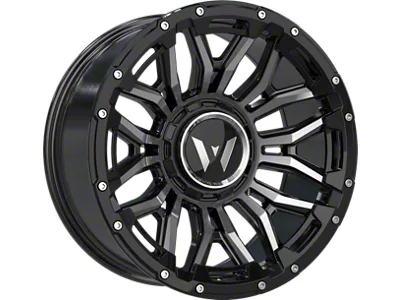 Western Wheels DR74 Black Machined Face Black Insert Beadlock Floating Cap 6-Lug Wheel; 20x10; -12mm Offset (03-09 4Runner)