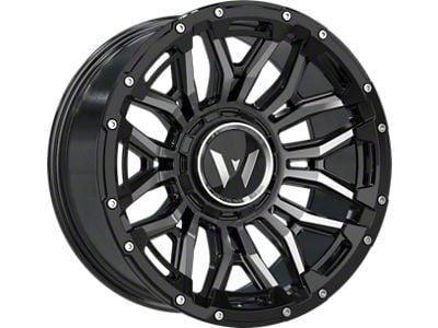 Western Wheels DR74 Black Machined Face Black Insert Beadlock Floating Cap 6-Lug Wheel; 20x10; -12mm Offset (04-15 Titan)