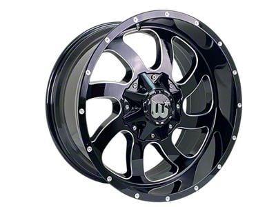 Western Wheels DUSTY Gloss Black with Side Milling and Spot 6-Lug Wheel; 20x10; -12mm Offset (04-15 Titan)