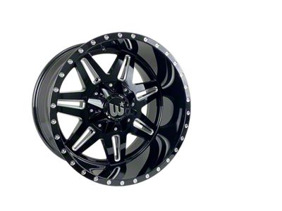 Western Wheels TRAIL2 Gloss Black with Milling Spokes and Spot 6-Lug Wheel; 22x12; -44mm Offset (04-15 Titan)