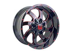 Western Wheels DUSTY Gloss Black with Red Milling Spokes and Spot 6-Lug Wheel; 20x10; -12mm Offset (05-15 Tacoma)