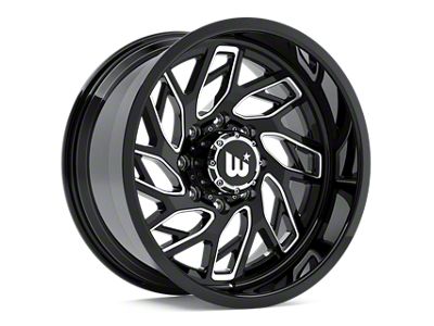 Western Wheels MS83 Gloss Black with Milling Spokes 5-Lug Wheel; 20x10; -12mm Offset (07-13 Tundra)