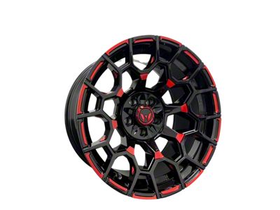 Western Wheels SPUR Gloss Black with Red Milling 5-Lug Wheel; 22x12; -44mm Offset (07-13 Tundra)