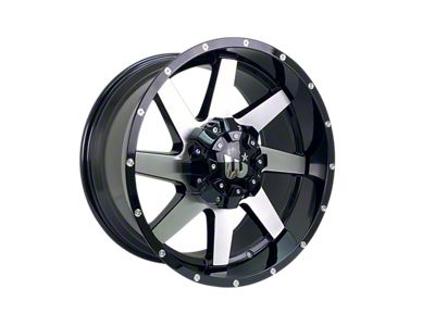 Western Wheels HUNTER Brush Face with Gloss Black Lip 6-Lug Wheel; 20x10; -12mm Offset (16-23 Tacoma)