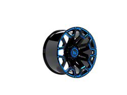 Western Wheels BLAZE Gloss Black with Blue Milling 6-Lug Wheel; 20x12; -44mm Offset (21-25 Bronco, Excluding Raptor)