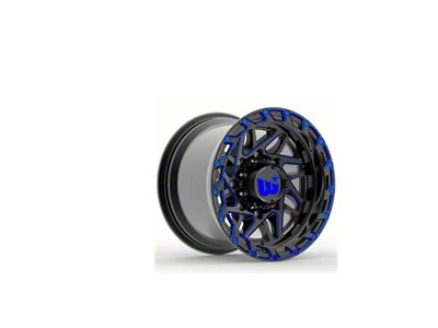 Western Wheels BOULDER Gloss Black with Blue Milling Spokes and Spot 6-Lug Wheel; 20x10; -12mm Offset (21-25 Bronco, Excluding Raptor)