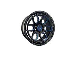 Western Wheels TR70 Gloss Black with Blue Milling 6-Lug Wheel; 20x9; -12mm Offset (21-25 Bronco, Excluding Raptor)