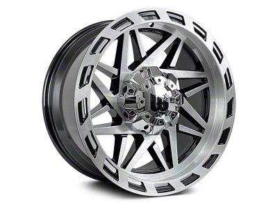 Western Wheels BOULDER Brush Face with Gloss Black Lip 6-Lug Wheel; 20x10; -12mm Offset (10-24 4Runner)