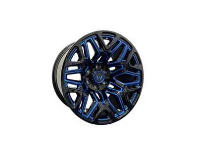 Western Wheels TUNDRA Gloss Black with Blue Milling 6-Lug Wheel; 20x10; -12mm Offset (10-24 4Runner)