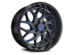 Western Wheels DUKE Gloss Black with Blue Milling 6-Lug Wheel; 20x10; -12mm Offset (22-25 Bronco Raptor)