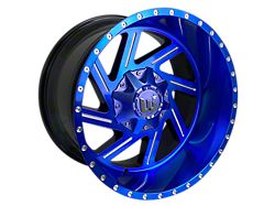 Western Wheels CACTUS Candy Blue with Silver Milling Wheel; 22x12; -44mm Offset (84-01 Jeep Cherokee XJ)