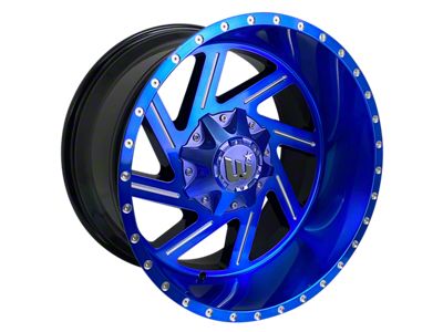 Western Wheels CACTUS Candy Blue with Silver Milling Wheel; 22x12; -44mm Offset (84-01 Jeep Cherokee XJ)