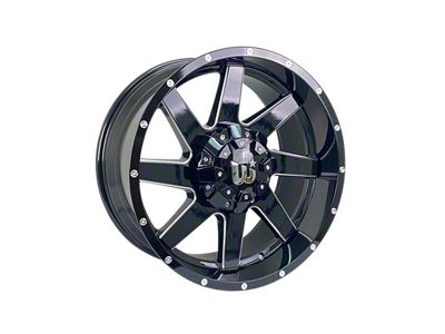 Western Wheels HUNTER Gloss Black with Side Milling and Spot Wheel; 20x10; -24mm Offset (84-01 Jeep Cherokee XJ)