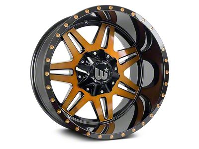 Western Wheels TRAIL2 Gloss Black with Bronze Face and Spot Wheel; 20x12; -44mm Offset (20-25 Jeep Gladiator JT)