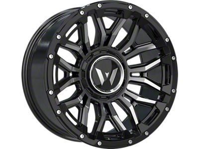 Western Wheels DR74 Black Machined Face Black Insert Beadlock Floating Cap Wheel; 20x10; -24mm Offset (99-04 Jeep Grand Cherokee WJ)