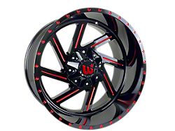 Western Wheels CACTUS Gloss Black with Red Milling Spokes and Spot Wheel; 20x12; -44mm Offset (05-10 Jeep Grand Cherokee WK)