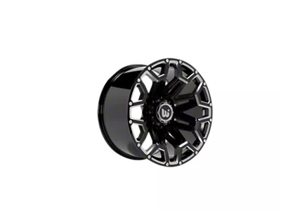 Western Wheels BLAZE Gloss Black with Milling Spokes Wheel; 20x12; -44mm Offset (18-25 Jeep Wrangler JL)