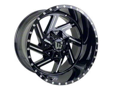 Western Wheels CACTUS Gloss Black with Milling Spokes and Spot Wheel; 20x12; -44mm Offset (76-86 Jeep CJ7)