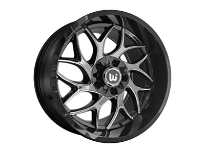 Western Wheels DUKE Brush Face with Black Lip Wheel; 20x10; -12mm Offset (76-86 Jeep CJ7)