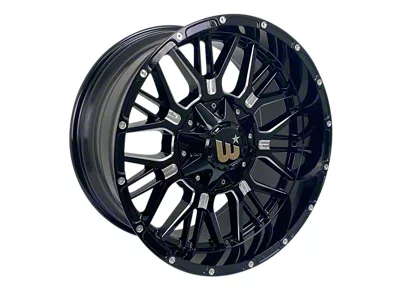 Western Wheels PAXTON Gloss Black with Side Milling and Spot Wheel; 20x10; -24mm Offset (07-18 Jeep Wrangler JK)