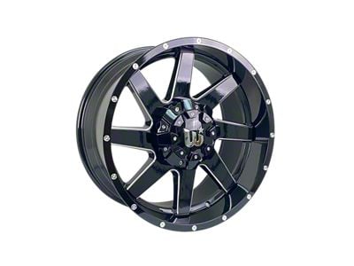 Western Wheels HUNTER Gloss Black with Side Milling and Spot Wheel; 20x10; -24mm Offset (97-06 Jeep Wrangler TJ)