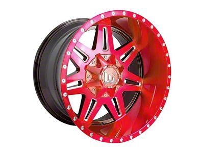 Western Wheels TRAIL2 Red Machined Face with Lip Wheel; 20x12; -44mm Offset (76-86 Jeep CJ7)