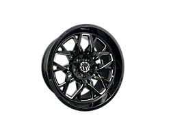 Western Wheels EDGE Gloss Black with Milling Spokes Wheel; 20x12; -44mm Offset (87-95 Jeep Wrangler YJ)