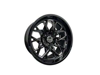 Western Wheels EDGE Gloss Black with Milling Spokes Wheel; 20x12; -44mm Offset (87-95 Jeep Wrangler YJ)