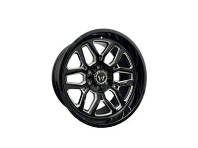 Western Wheels RANGER Gloss Black with Milling Spokes Wheel; 22x12; -44mm Offset (87-95 Jeep Wrangler YJ)