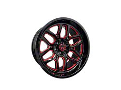 Western Wheels RANGER Gloss Black with Red Milling Wheel; 20x10; -24mm Offset (87-95 Jeep Wrangler YJ)