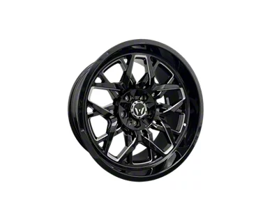 Western Wheels EDGE Gloss Black with Milling Spokes 6-Lug Wheel; 22x12; -44mm Offset (24-25 Tacoma)